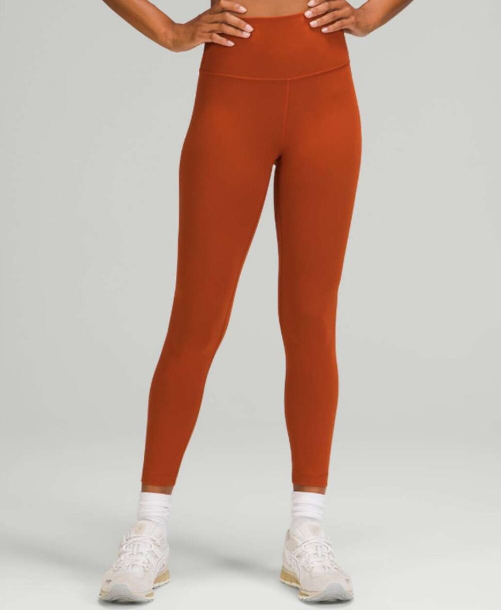 LULULEMON Wunder Train High-Rise Leggings Size 18 Red Aztec Brick 25" Inseam EUC